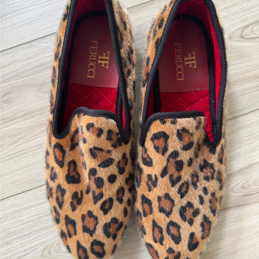 FERUCCI PANTHER PRINT LOAFER SIZE 9 PROM WEDDING SHOES OR ANY OCCASION
